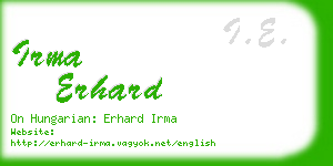 irma erhard business card